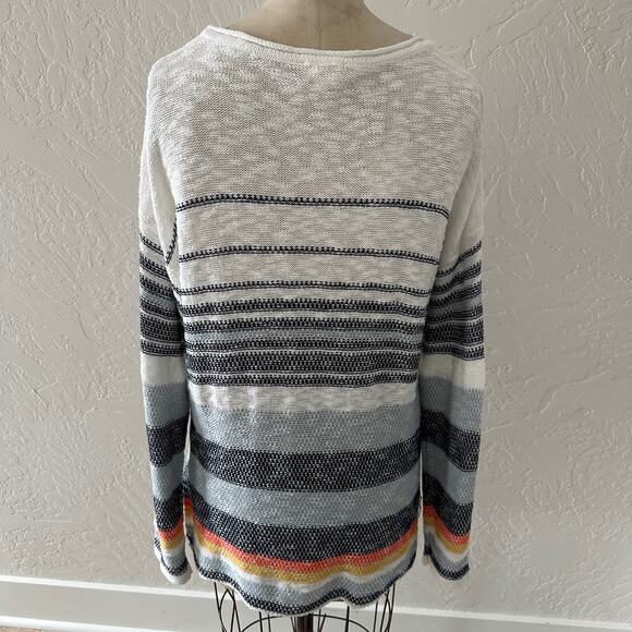 HEM & THREAD | Striped Cotton Knit Sweater NEW Womens Large Lightweight Pullover - Picture 5 of 12